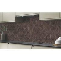 Wilsonart Parquet Walnut Brown / Gold High-Rise Splashback 3050mm x 750mm x 4mm (803JL)