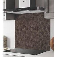 Wilsonart Parquet Walnut Brown / Gold Wide Hob Splashback 900mm x 800mm x 4mm (237JL)