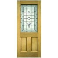 Wickes Avon External Oak Door Glazed 2 Panel 2032 x 813mm