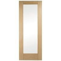 Wickes Oxford Glazed Oak Veneer 1 Panel Internal Door - 1981 x 686mm