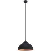 Eglo Truro 2 Domed Pendant - Black / Copper