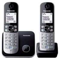 PANASONIC TG6812 TWIN DECT CORDLESS TELEPHONE SET CALLER ID SILVER - KX-TG6812EB