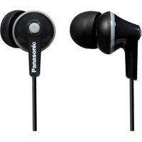 Panasonic RP-HJE125E-K Ergofit In Ear Wired Earphones with Powerful Sound, Comfortable Non-Slip Fit, Includes 3 Sized Ear Buds - Black