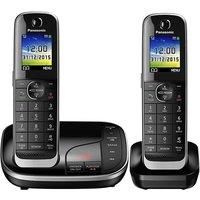 Panasonic KX-TGJ322EB Twin Handset Cordless Home Phone with Nuisance Call Blocker and LCD Colour Display - Black