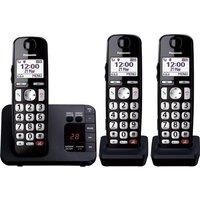 Panasonic KX-TGE823EB Digital Cordless Phone About 40 minutes Answering Machine with Nuisance Call Block and Dedicated Key, Amplified Sound Triple