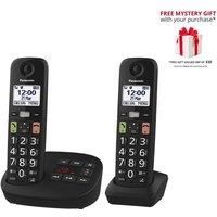 Panasonic KX-TGU132EB Twin Big Button Cordless Phone Hearing Aid Compatible