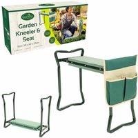 2 in 1 Portable Garden Kneeler and Seat with Tool Bag Seat Pad Gardening