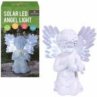 GardenKraft Solar LED Angel Light - Bright White LED - Fibre Optic Wings