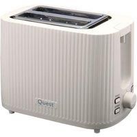 Quest 2 Slice Toasters/Modern Grooved Design / 7 Browning Levels/Reheat & Defrost/Crumb Tray & Cord Storage / 930W (White)