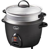 Quest 33379 1.5 Litre Rice Cooker & Steamer/Cooks Rice, Steams & Keeps Food Warm/Non-Stick Inner Pot/Clear Viewing Lid/Cool Touch Handles/Sleek, Compact Design/With Spoon & Measuring Cup