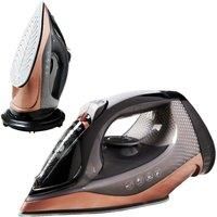 Quest 34149 Cordless Steam Iron / 2400W Electric Iron/Ceramic Soleplate/Self-Cleaning/Quick Heat-Up/Adjustable Temperature & Steam Output / 350ml Water Tank