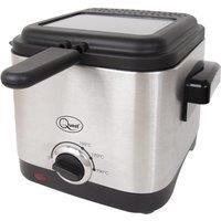 Quest 34250 Brushed Square Deep Fat Fryer Compact, Non Stick Coating, Stainless Steel, 1.5 Litre, 900W