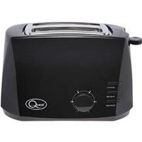 Quest 2 Slice Toasters with Extra Wide Slots / 6 Browning Levels/Reheat & Defrost/Crumb Tray & Cord Storage / 800W (Black)
