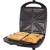 QUAD SANDWICH TOASTER 4 SLICE TOASTIE MAKER NON STICK COMPACT STORAGE 1100W