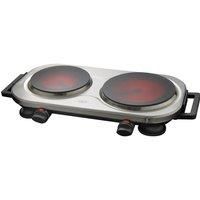Quest 37259 Double Ceramic Infrared Hot Plate - Black