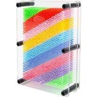 Global Gizmos Rainbow Impression Toy, Plastic Ideal Desktop, Office, Home, Novelty Fun G 45149 3D Coloured Pin Art Sculpture Gadget | Classic Retro Game |18cm x 13cm