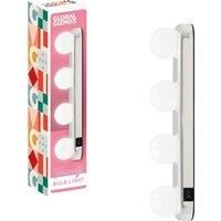 Global Gizmos 45709 Hollywood Mirror Battery Operated Bulb Light, Chrome