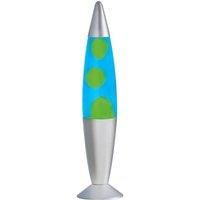 Global Gizmos 48869 16" Blue and Green Lava Lamp/Silver Base/Retro Nostalgia/Relaxing Mood Light/Decorative Illumination