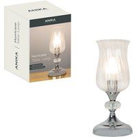 Anika 62519 Hurricane Table Lamp with Touch Activated Base / 3 Brightness Settings / Easy to Install Bulb / Chrome Effect Base / Mains Powered / 28 x 12.5cm