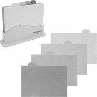 Blackmoor 66939 4 Index Style Boards To Cut Vegetables/Meat/Fish/Cooked Foods Separately Dishwasher Safe, 27cm x 18cm Non-Slip Granite Worktop Savers, Plastic