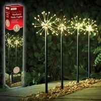The Christmas Workshop 70369 LED Starburst Path Lights / Outdoor Christmas Lights / 50cm Tall Stake Lights / 4 Pack / 160 Warm White LED Light Bulbs