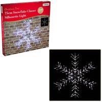 The Christmas Workshop 70719 75CM Snowflake Silhouette Chaser Christmas Lights / 240 White LED Lights/Indoor or Outdoor Christmas Decorations