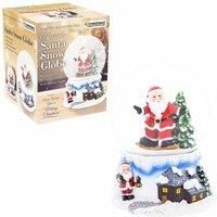 Christmas Workshop Wind Up Musical Santa Snowglobe