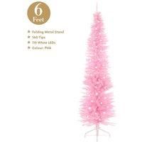Christmas Workshop 6ft Pink Pre-Lit Slim Line Tree