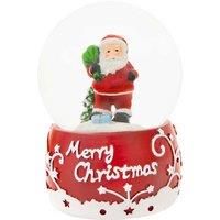 Christmas Workshop Red & White Musical Santa Snowglobe