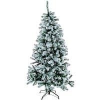 The Christmas Workshop 72069 6ft Snowy Cone Fir Tree / Hinged Construction with Metal Stand / Easy to Assemble / Luxury Realistic Artificial Christmas Tree