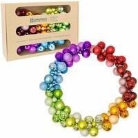 The Christmas Workshop 72889 1.8m Rainbow Bauble Garland/Bright, Fun and Colourful Shatterproof Plastic Decoration/Celebrate Christmas, Parties, Anniversaries/Indoor or Outdoor