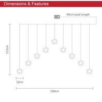 The Christmas Workshop Curtain Lights/Indoor/Outdoor Christmas Decorations/Warm White / 2m Festive String Lights/Battery Operated (3D Star Curtain Lights)