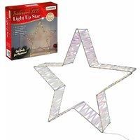 The Christmas Workshop Iridescent Light-Up Metal Stars / 2 Sizes / White Lights