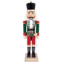 The Christmas Workshop 81560 Wooden Nutcracker Soldier / 50cm Tall/Red & Green Coloured Nutcracker Christmas Decoration