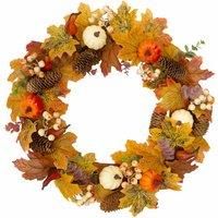 Benross Autumn Wreath Decoration / 45cm Front Door Seasonal Home Décor