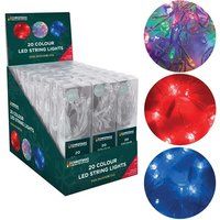 Christmas Workshop Battery Operated 20 LED String Lights - 12xMulti/6xRed/6xBlue