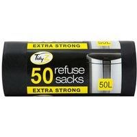 Black Refuse Sacks 50 Litre Capacity 50 Pack Strong