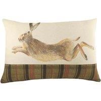Evans Lichfield Hunter Leaping Hare Polyester Filled Cushion, Multi, 40 x 60cm