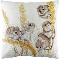 Evans Lichfield Woodland Fieldmice Polyester Filled Cushion, Multi, 43 x 43cm