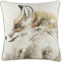 Evans Lichfield Watercolour Fox Polyester Filled Cushion, Multi, 43 x 43cm
