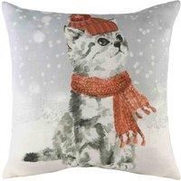Evans Lichfield Snowy Cat Cushions