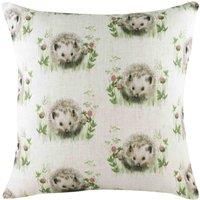 Evans Lichfield Hedgerow Hedgehog Repeat Polyester Filled Cushion, Multi, 43 x 43cm