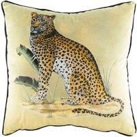 Evans Lichfield Kibale Leopard Polyester Filled Cushion, Multi, 50 x 50 cm