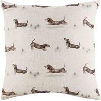 Evans Lichfield Oakwood Dogs Repeat Square Cushions