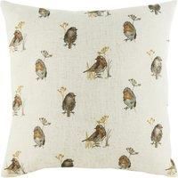 Evans Lichfield Oakwood Robin Repeat Polyester Filled Cushion, Multi, 43 x 43cm