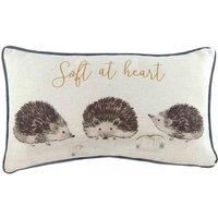 Evans Lichfield Oakwood Hedgehogs Polyester Filled Cushion, Multi, 30 x 50cm