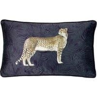 Paoletti Cheetah Forest Cushion, Navy, 30 x 50cm