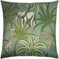 Paoletti Jungle Parade Polyester Filled Cushion, Green, 50 x 50cm
