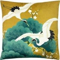Paoletti Kensho Polyester Filled Cushion, Gold, 50 x 50cm