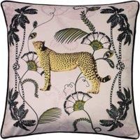 Paoletti Tropica Cheetah Cushion, Blush, 45 x 45cm